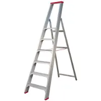 Kippers Rijssen 4741000106 Échelle Industrielle SuperPRO - Simple - Aluminium - 1 X 6 Marches - Hauteur De Travail Max. 3,45 M