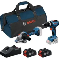 Bosch GSB 18V-65 + GWS 18V-8 + 2 batteries GBA 4.0Ah + GAL 18V-40 + sac RAF - - 0615A5008Z