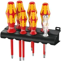 Wera Jeu de tournevis 160 i/7 Rack VDE 7 pièces vis à fente, cruciforme Phillips
