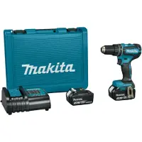 Makita DHP485SFE 18V Li-Ion Kit Perceuse-visseuse Sans Fil (2x 3.0Ah Batterie) En Coffret - Sans Charbon