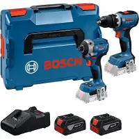 Bosch 18 V Batterie Visseuse (GSR 18V-65) & Tournevis À Percussion (GDR 18V-215) Ensemble Combiné (2x Batterie 5,0 Ah + Chargeur)