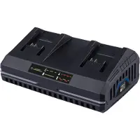 Scheppach Chargeur double SDBC2.4A | 2,4 A pour batteries Li-Ion | 230 - 240 V | 130 W | convient pour IXES série 20-Volt