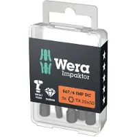 Wera 867/4 Embouts TORX IMP DC Impaktor, TX 20 X 50 Mm, 5 Pièces