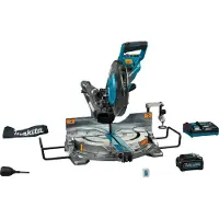 Makita LS004GM102 Scie À Onglet Radiale Sans-fil - 40V Max Li-ion - 1 Batterie 4,0 Ah - Émetteur AWS - 260 Mm