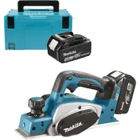 Makita DKP180RFJ Rabot À Batteries 18V Li-Ion Set (2x Batterie 3.0Ah) Dans MAKPAC - 82mm