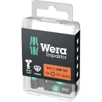 Wera Embout pour vis femelle TORX 1/4'' Impaktor, 25 mm de long, Dimensions : T 40, Long. totale 25 mm