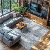 TecTake Tapis au design vintage - Tapis à poils ras - Tapis Boho - Pour le salon, la chambre à coucher, la chambre d'enfant ou d'adolescent - Lavable - 240cm x 340cm - bleu
