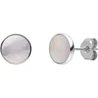 Purelei Boucles d'oreilles 'White Gloss' argent / blanc perle