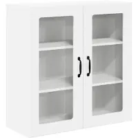 vidaXL Armoire murale en verre LUCCA, blanc brillant, 80 x 31 x 80 cm