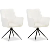 Homestyle4u Chaise de Salle à Manger Lot de 2 Moderne Tissu Chenille Blanc Design Chaises de Cuisine Chaises pas Cher Fauteuils Rembourrée