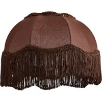 QAZQA Abat-jour en tissu marron avec intérieur blanc 31,5/15/14 - Heritage