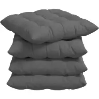 vidaXL Coussins De Siège 4 Pcs Gris Foncé 40 X 40 X 6 Cm Microfibre