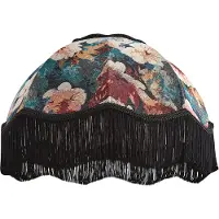 QAZQA Abat-jour en tissu à motif floral avec intérieur blanc 45/15/21,5 - Heritage