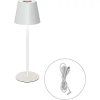 QAZQA Lampe de table blanche avec LED dimmable et rechargeable RGB IP54 - Murdock
