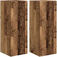 vidaXL Meuble TV mural 2 pcs Vieux bois 30 x 31 x 80 cm Matériau dérivé du bois