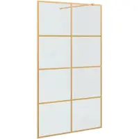 vidaXL Paroi de douche Walk-in Or 115 x 195 cm Verre trempé