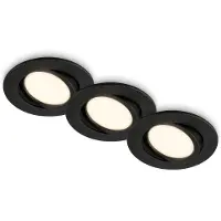Briloner Lot de 3 spots LED encastrables orientables noir Ø8cm avec ampoules GU10 4,7W 400lm 3000K lumière blanc chaud design moderne pour salon cuisine couloir