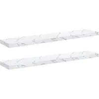 vidaXL Étagères Murales 2 pcs Marbre blanc 120 x 23,5 x 4 cm