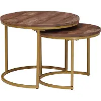 vidaXL Tables basses Nesting 2 pcs bois massif mangue et acier