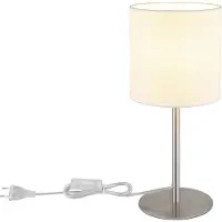 Globo Lampe de table Benson nickel avec capot blanc