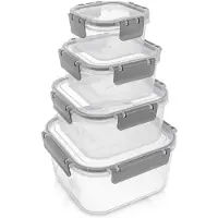 Orion | Set de récipients alimentaires - 4 pièces - avec couvercle et joint - boîte de conservation des aliments frais - résistant au lave-vaisselle