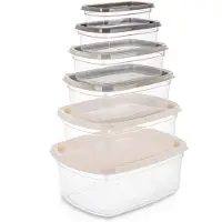 Orion | Set de récipients alimentaires - avec couvercle et joint - 6 pièces - boîte de conservation des aliments frais - résistant au lave-vaisselle - 225 ml à 3 L