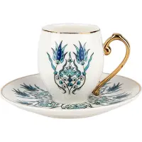 Karaca Iznik Set de 4 tasses à moka pour 2 personnes