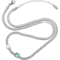 Gaya Chaîne émeraude / argent / blanc