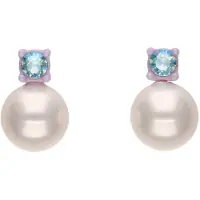 NAEMI Boucles d'oreilles bleu / lilas / blanc perle