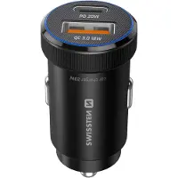 Swissten Chargeur de voiture compact 1 X Usb-c Pd + 1 X Usb-a Qc 20w