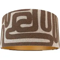 QAZQA Abat-jour en tissu marron et beige 50/50/25