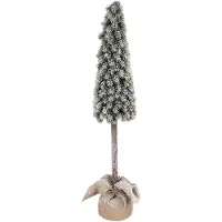 Clayre & Eef Mini-sapin de Noël artificiel Ø 18x78 cm Vert Plastique