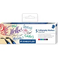 Staedtler 3002 C5 St Double Ended Calligraphy Felt Pen 5 Units Multicolore