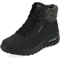 SKECHERS Bottines à lacets noir / noir chiné