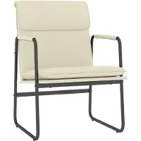 vidaXL Chaise Longue Crème 55x64x80 Cm Similicuir