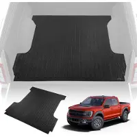 Vevor Tapis de Coffre en Caoutchouc Antidérapant Tapis de Benne sur Mesure 169x162,5x6 cm Housse de Coffre Facile à Nettoyer Adaptation Parfaite pour Ford F150 2015-2023 Protection du Véhicule Noir
