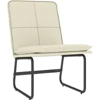 vidaXL Chaise Longue Crème 54x75x76 Cm Similicuir