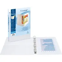 Exacompta Classeur PP personnalisable Kreacover - 4 anneaux en D 20mm - A4 maxi - Blanc (A4, 38 mm)
