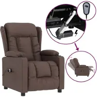 vidaXL Fauteuil relax électrique marron similicuir