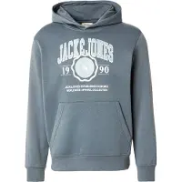 Jack & Jones Sweat-shirt 'JJMAKO' bleu cyan / menthe / blanc