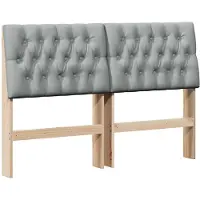 vidaXL Tête de lit rembourrée gris clair 150 cm Pin massif