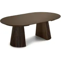 Ebuy24 Tokyo table de salle à manger avec 2 plateaux supplémentaires ø120x120-160-200cm smoked chêne plaqué
