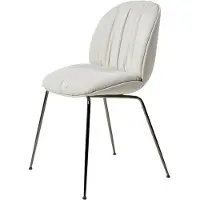 Gubi Beetle Soft Dining Chair Chaise de Salle à Manger Reales, Limonta (001) | Black Chrome