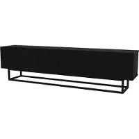 En.casa Buffet TV 'Verpsboga' avec 2 portes rabattables piètement court 180 x 32 x 47 cm Noir
