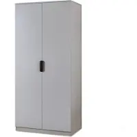 En.casa Armoire 'Eiselfing' 176 x 80 x 52 cm avec 2 portes, 1 tringle, 4 compartiments Gris