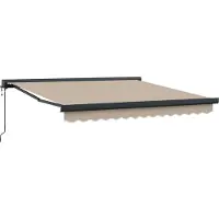 vidaXL , store enroulable extensible, beige, 350 x 250 cm, tissu et métal