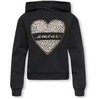 ONLY GIRLS Sweat-shirt 'KOGCooper' mastic / or / noir / blanc