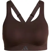 Adidas Soutien-gorge de sport 'Optime' chocolat / gris foncé