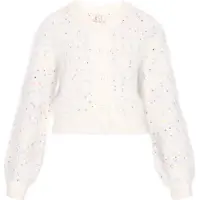 IZIA Cardigan turquoise / orange / rose / blanc cassé