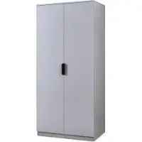 En.casa Armoire 'Eiselfing' 176 x 80 x 52 cm avec 2 portes, 1 tringle, 1 compartiment inférieur Gris